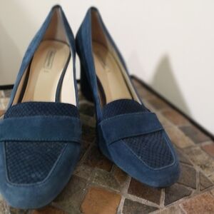 Alex Marie Blue Loafers Heel Gamusa